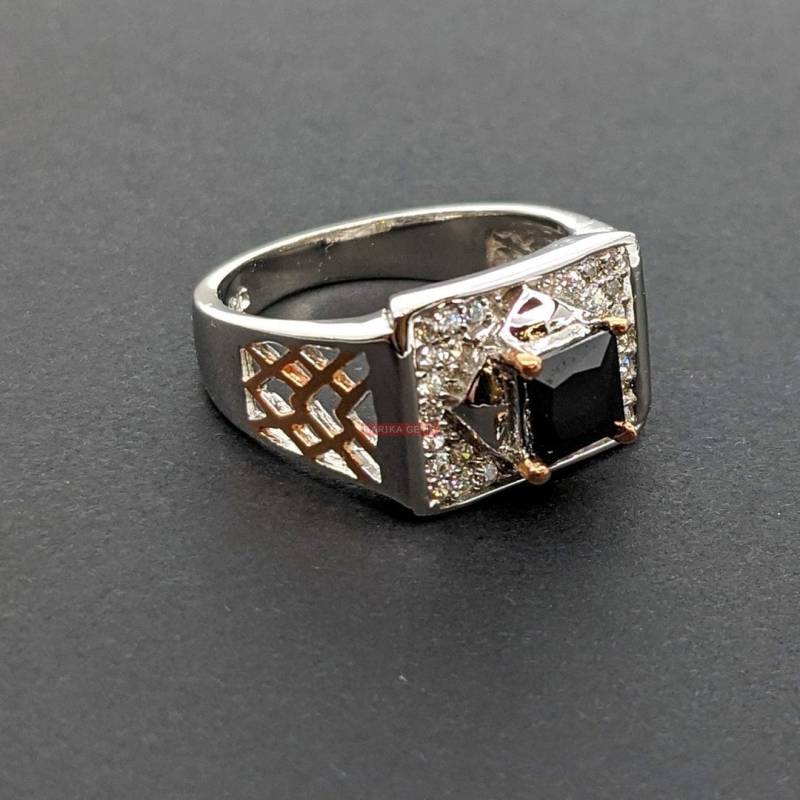 Schwarzer Onyx Ring Für Herren 925 Sterling Silber Ring, Aaa Qualität Handgemachter Statement Personalisierter Ehering Geschenk Ihn von BARIKAGEMS