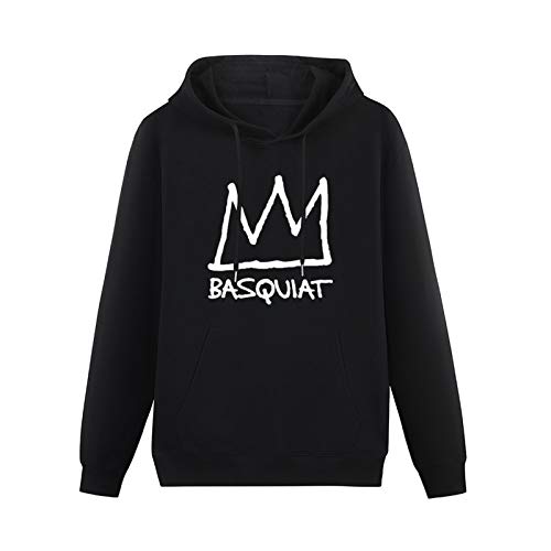 BARLOTUS Basquiat Crown Casual Men's Hoodies Graphic Pullover Sweatshirts Unisex Black Printed Hooded M von BARLOTUS