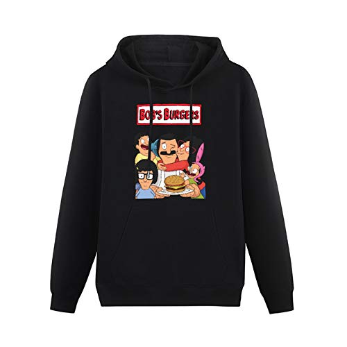 BARLOTUS Bob's Burgers Style Men's Hoodies Graphic Pullover Sweatshirts Unisex Black Printed Hooded M von BARLOTUS