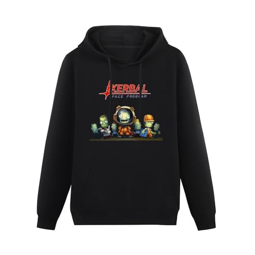 BARLOTUS Kerbal Space Program KSP Team Men's Hoodies Graphic Pullover Sweatshirts Unisex Black Printed Hooded 3XL von BARLOTUS