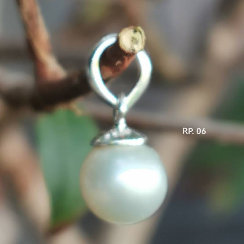 Weiß Südsee Perle Anhänger Sterling Silber Diamant Akzent, Boho Style von BAROCKPEARL