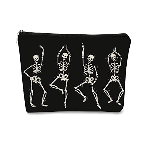 BARPERY Humorvolle menschliche Skelette Totenkopf Make-up-Tasche, lustige Halloween-Skelett-Kosmetiktasche, Beste Geschenkidee für Totenkopf-Liebhaber, Teenager, Mädchen, Geburtstag, Weihnachten, von BARPERY