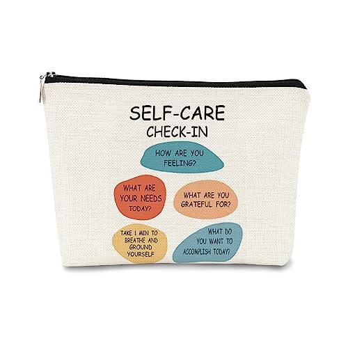 Make-up-Tasche, Geschenk für psychische Gesundheit, motivierende Geschenke für Frauen, Selbstpflege, Check-in, psychische Gesundheit, Selbstliebe, Make-up-Tasche, Kosmetiktasche, Reise-Make-up-Tasche, von BARPERY