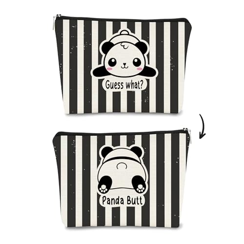 Panda-Geschenk-Make-up-Tasche, Geschenke für Panda-Liebhaber, Wonmen, Mädchen, niedlicher Baby-Panda-Guess What It's Pug Butt Kosmetiktasche, Make-up-Tasche für Teenager, Mädchen, Tochter, von BARPERY