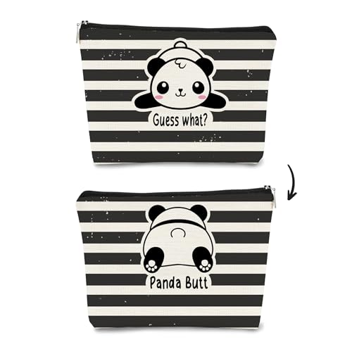 Panda-Geschenk-Make-up-Tasche, Geschenke für Panda-Liebhaber, Wonmen, Mädchen, niedlicher Baby-Panda-Guess What It's Pug Butt Kosmetiktasche, Make-up-Tasche für Teenager, Mädchen, Tochter, von BARPERY