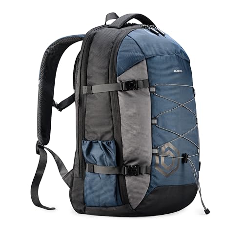BARRENS Handgepäck Rucksack 55x40x20 cm 38L Groß Reiserucksack Herren Damen Kofferrucksack Flugzeug Tasche Travel Backpack mit 17 Zoll Laptop für Business Reise (Blau) von BARRENS