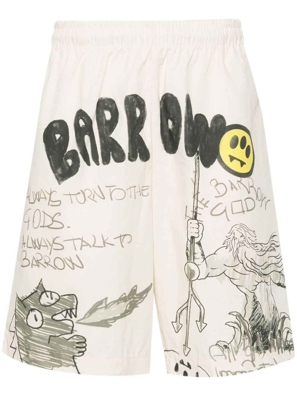 BARROW Popeline-Shorts mit grafischem Print - Nude von BARROW