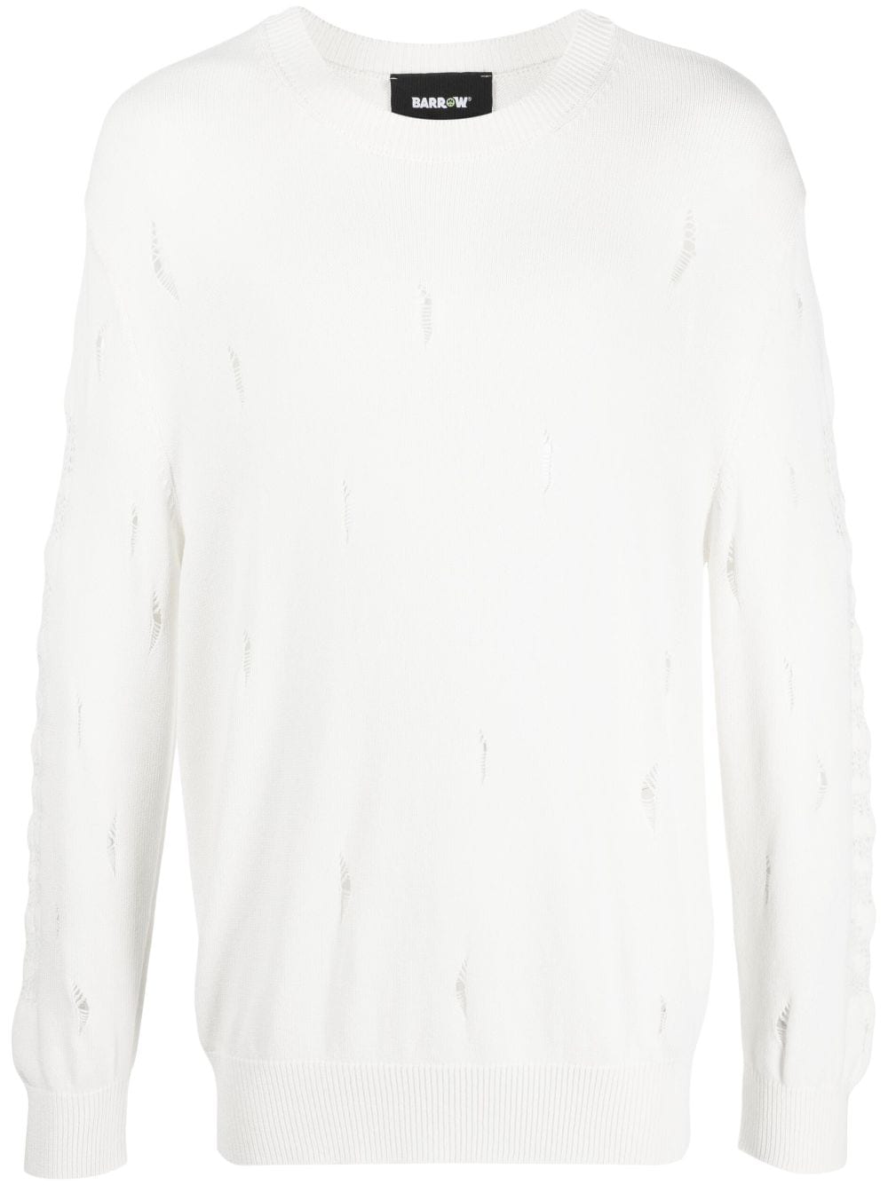 BARROW Pullover in Distressed-Optik - Weiß von BARROW