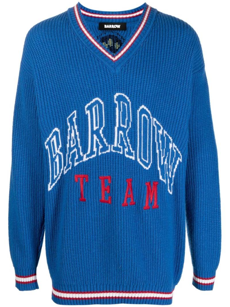 BARROW Intarsien-Pullover mit V-Ausschnitt - Blau von BARROW