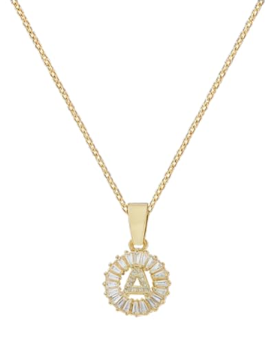 BARRU 1 Stück Vergoldete Layered Kette mit Personalisierten Monogramm Buchstaben - Winziger Anhänger, Choker Kette für Frauen, Mädchen & Teenager - Ideales Geschenk（A） von BARRU