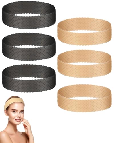 BARRU 6Pcs Silikon Perücken Griffband, Elastisches Perückengriff, Unisex Elastisch Perückengriffband, Soft Verstellbare Perücke Haarband, für Fixiert Damen und Herren Perücken(Beige+Schwarz) von BARRU