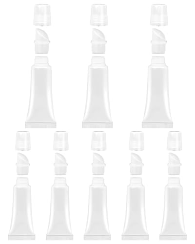 BARRU 8Pcs Leere Tuben Lip Gloss Tubes,Kunststoff Weiche Tuben Leer Lippenbalsam Behälter Selber Machen Lipgloss Mini Kosmetische Behälter für Kosmetik Make up Reise Toilettenartikel（10ml *5+15ml*3） von BARRU