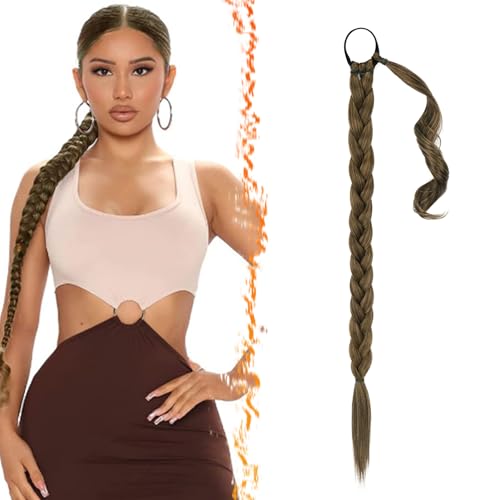 BARSDAR 66cm Langes geflochtenes Pferdeschwanz-Verlängerungsgummiband, gerade umwickelter Zopf, Haarverlängerungen, Pferdeschwanz, DIY, natürliches, weiches, synthetisches Haarteil für Frauen BARSDAR 66cm Langes geflochtenes Pferdeschwanz-Verlängerungsgummiband, gerade umwickelter Zopf, Haarverlängerungen, Pferdeschwanz, DIY, natürliches, weiches, synthetisches Haarteil für Frauen von BARSDAR