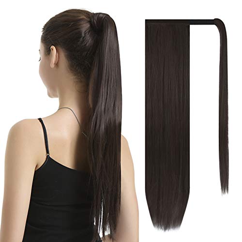 BARSDAR 70 cm lang glatt gewickelt Pferdeschwanz Verlängerung synthetisches Haar Zopf weiche Haarverlängerung Haarteil für Frauen/Mädchen 130 g Ponytail Extension von BARSDAR