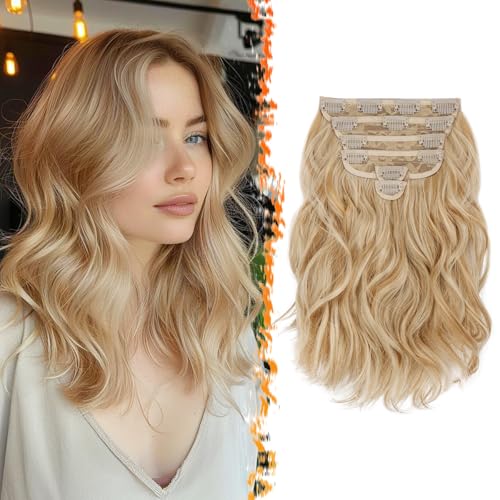 BARSDAR Clip in Extensions, 30cm Kurzes Wellige Clip-in Haarverlängerungen Blond Für Frauen 6PCs Voller Kopf Dickes Synthetisches Hair Extension Haarteile - Honig Blond Mix BARSDAR Clip in Extensions, 30cm Kurzes Wellige Clip-in Haarverlängerungen Blond Für Frauen 6PCs Voller Kopf Dickes Synthetisches Hair Extension Haarteile - Honig Blond Mix von BARSDAR