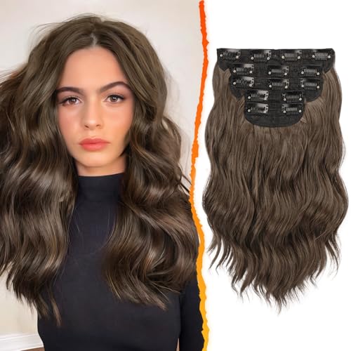 BARSDAR Clip in Extensions 35cm Braun Wellige Clip in Haarverlängerung Für Frauen 5PCs Dickes Natürliche Weiches Synthetisches Haarextension Clip in Haarteil, Golden Kastanie Braun BARSDAR Clip in Extensions 35cm Braun Wellige Clip in Haarverlängerung Für Frauen 5PCs Dickes Natürliche Weiches Synthetisches Haarextension Clip in Haarteil, Golden Kastanie Braun von BARSDAR