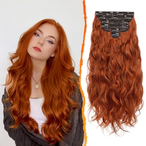BARSDAR Clip in Extensions, 50CM Wellige Kupfer Rot Haarverlängerungen Für Frauen 6PCs Dickes Natürliches Weiches Synthetisches Haarteile Tägliche Party BARSDAR Clip in Extensions, 50CM Wellige Kupfer Rot Haarverlängerungen Für Frauen 6PCs Dickes Natürliches Weiches Synthetisches Haarteile Tägliche Party von BARSDAR