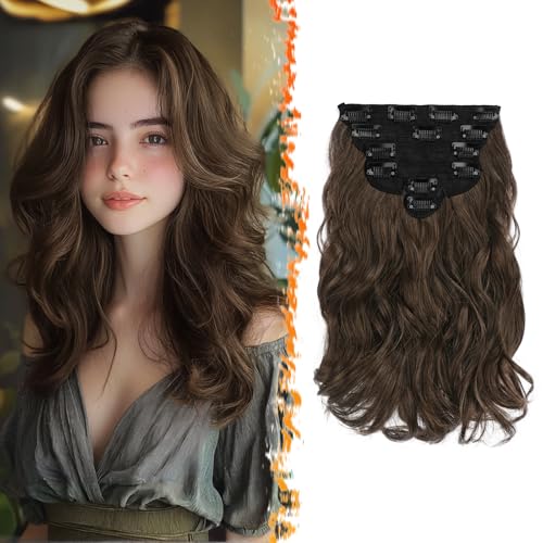 BARSDAR Clip in Haarverlängerungen, 30cm Kurzes Wellige Clip in Extensions Braun Für Frauen 6PCs Voller Kopf Dickes Synthetisches Haarteile Hair Extension - Braun BARSDAR Clip in Haarverlängerungen, 30cm Kurzes Wellige Clip in Extensions Braun Für Frauen 6PCs Voller Kopf Dickes Synthetisches Haarteile Hair Extension - Braun von BARSDAR