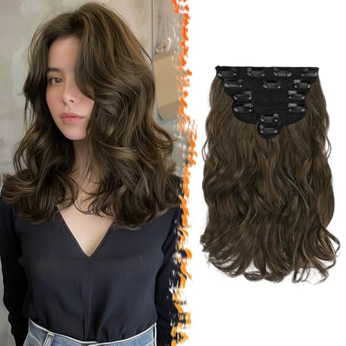 BARSDAR Clip-In Haarverlängerungen Braun, 30cm Kurzes Welliges Extensions Für Frauen 6PCs Voller Kopf Dickes Synthetisches Haarteile - Kastanienbraun BARSDAR Clip-In Haarverlängerungen Braun, 30cm Kurzes Welliges Extensions Für Frauen 6PCs Voller Kopf Dickes Synthetisches Haarteile - Kastanienbraun von BARSDAR