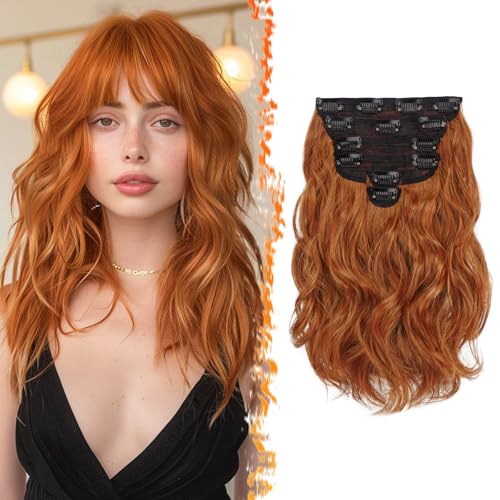 BARSDAR Clip in Haarverlängerungen Kupfe, 30cm Kurzes Wellige Clip in Extensions Für Frauen 6PCs Voller Kopf Dickes Synthetisches Clip in Haarteile Extensions - Ingwer Kupfe BARSDAR Clip in Haarverlängerungen Kupfe, 30cm Kurzes Wellige Clip in Extensions Für Frauen 6PCs Voller Kopf Dickes Synthetisches Clip in Haarteile Extensions - Ingwer Kupfe von BARSDAR