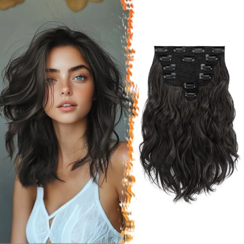 BARSDAR Clip in Haarverlängerungen Schwarz Braun 30cm Wellige Kurzes Clip in Extensions Für Frauen 6PCs Voller Kopf Dickes Synthetisches Clip in Haarteile Extensions - Schwarz Braun BARSDAR Clip in Haarverlängerungen Schwarz Braun 30cm Wellige Kurzes Clip in Extensions Für Frauen 6PCs Voller Kopf Dickes Synthetisches Clip in Haarteile Extensions - Schwarz Braun von BARSDAR