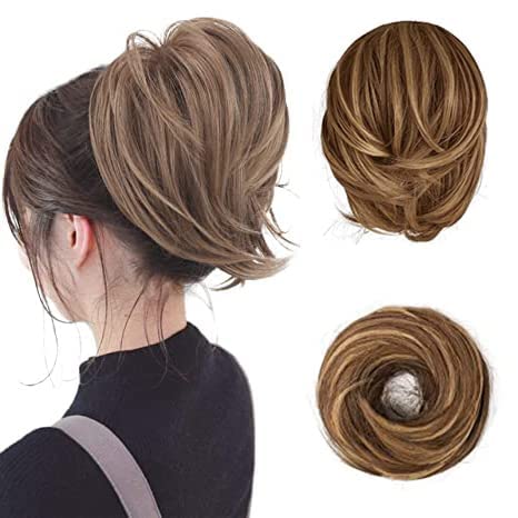 BARSDAR Haarteil Hair Extensions Haarknoten-Pferdeschwanz-Verlängerung,Gerades synthetisches Haarteil, kurzes Pferdeschwanz-Brötchen, Haarschmuck einfach Scrunchie für Frauen 12H24# BARSDAR Haarteil Hair Extensions Haarknoten-Pferdeschwanz-Verlängerung,Gerades synthetisches Haarteil, kurzes Pferdeschwanz-Brötchen, Haarschmuck einfach Scrunchie für Frauen 12H24# von BARSDAR
