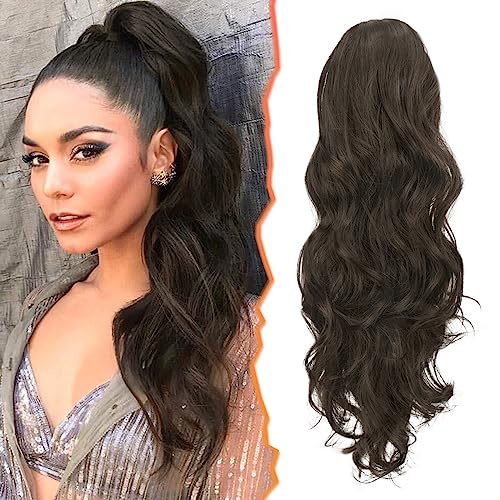 BARSDAR Wellige Locken Pferdeschwanz Haarverlängerung, 50 cm lange lockige Krallen Clip in Pferdeschwanz Nnatürlicher Synthetischer Haarteil Ponytail Extension für Frauen und Mädchen von BARSDAR