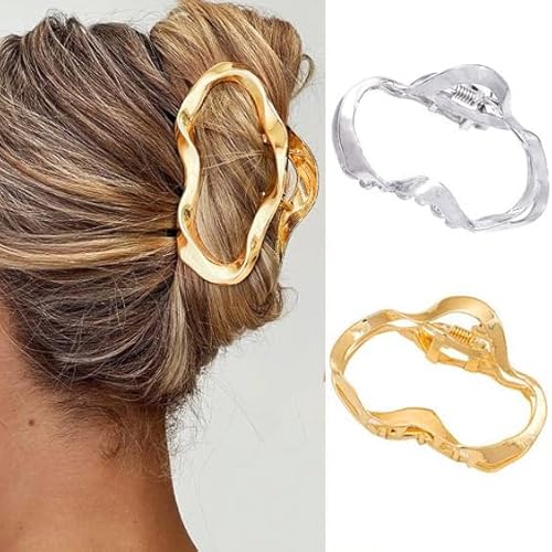 BARTOSI Metall-Haarklammern, goldfarben, rutschfest, für dickes Haar, Haarklammern, Haarschmuck für Damen und Mädchen, 2 Stück BARTOSI Metall-Haarklammern, goldfarben, rutschfest, für dickes Haar, Haarklammern, Haarschmuck für Damen und Mädchen, 2 Stück von BARTOSI