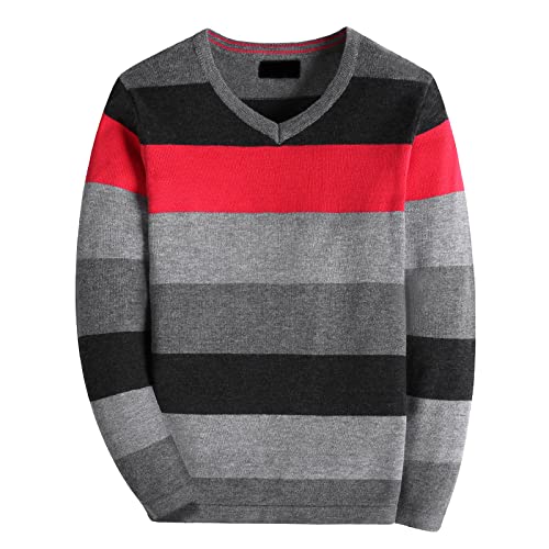 BASADINA Jungen Pullover Weihnachten Kinder Strickwaren Gestreiften Langarm V-Ausschnitt Sweatshirt Baumwolle Langarmshirt Kinder Winter warme Kleidung BASADINA Jungen Pullover Weihnachten Kinder Strickwaren Gestreiften Langarm V-Ausschnitt Sweatshirt Baumwolle Langarmshirt Kinder Winter warme Kleidung von BASADINA