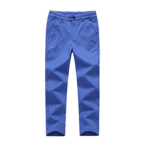 BASADINA Jungenhose, 6 Farben, Sommer-Chino Baumwolle, mit Verstellbarer Taille, 4-14 Jahre - Blau - 11-12 Jahre von BASADINA