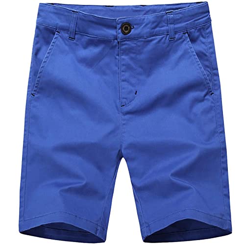 basadina Jungen Einfarbig Shorts Schuluniform Shorts Ausgestattet mit Einstellbare Taille Elastisch, 4-12 Jahre Alt (4 Farben Zu Wählen) von BASADINA