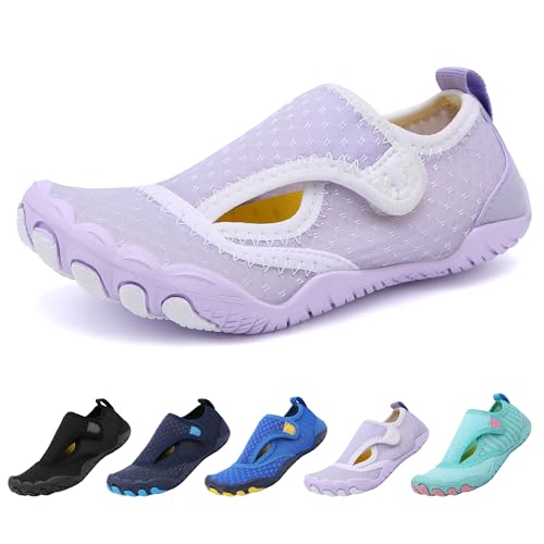 Barfußschuhe Kinder Badeschuhe Wasserschuhe Strandschuhe Mädchen Jungen Schwimmschuhe rutschfeste Surfschuhe Sportschuhe Kleinkind Aquaschuhe Schnell Trocknend rutschfeste 24-37 EU von BASANYAO