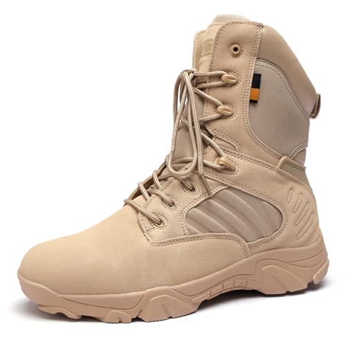 BASANYAO Militärstiefel Herren Einsatzstiefel Springerstiefel Bequem Kampfstiefel Tactical Schuhe Dauerhaft Security Boots Wanderschuhe Wasserdichte Armeestiefel Desert Boots von BASANYAO