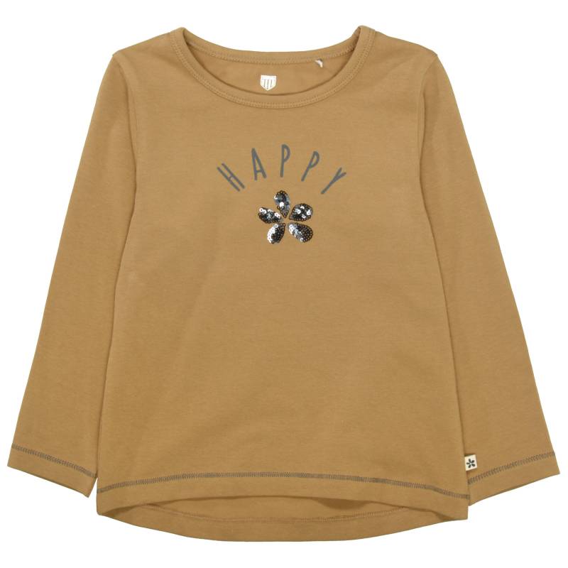 BASEFIELD - BASEFIELD Langarmshirt mit Blume aus Pailletten amber green von BASEFIELD