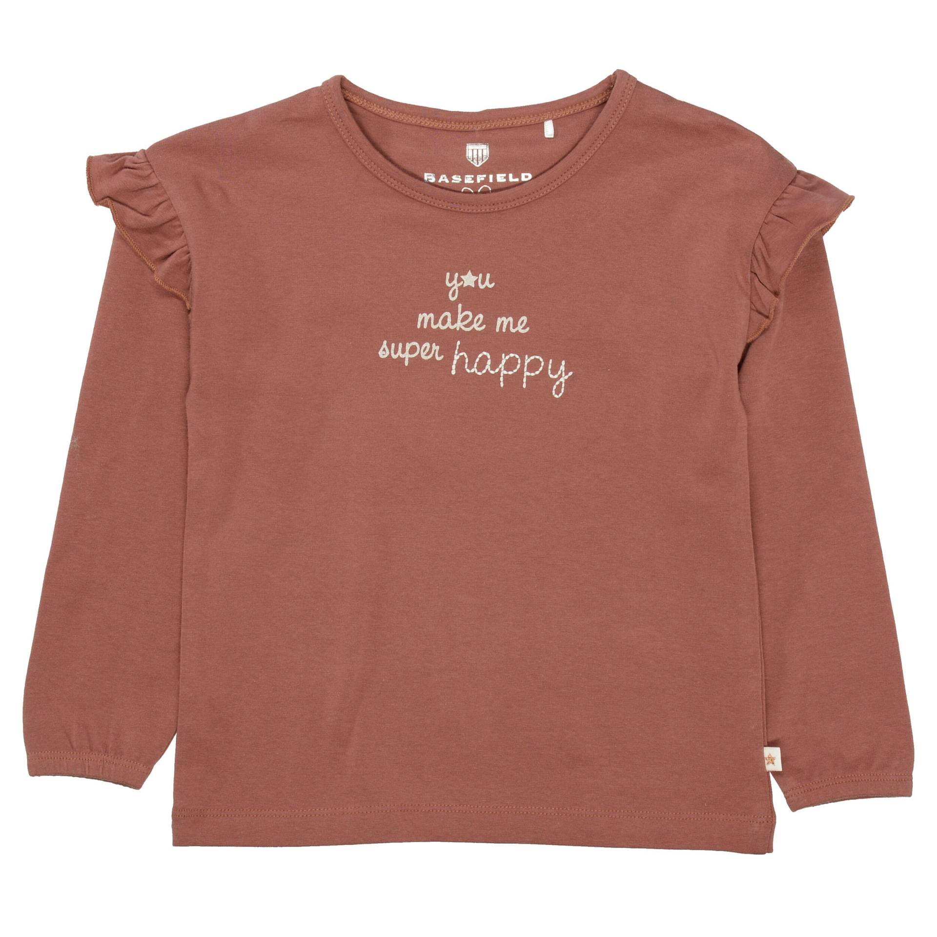 BASEFIELD - BASEFIELD Langarmshirt mit Wording kastanie von BASEFIELD
