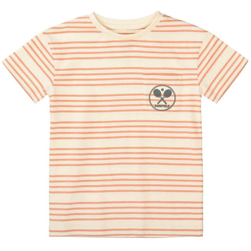 BASEFIELD - BASEFIELD T-Shirt SLIM FIT im Streifen-Design orange str. von BASEFIELD