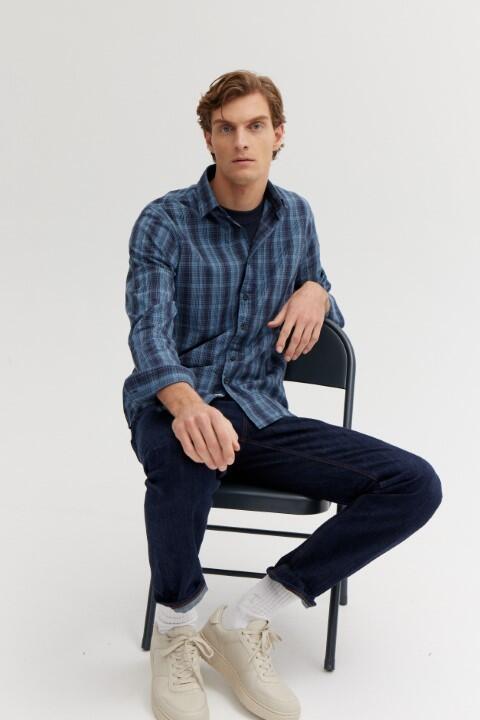 BASEFIELD - H.-Freizeithemd 1/1 Arm night blue - Gr. - L von BASEFIELD