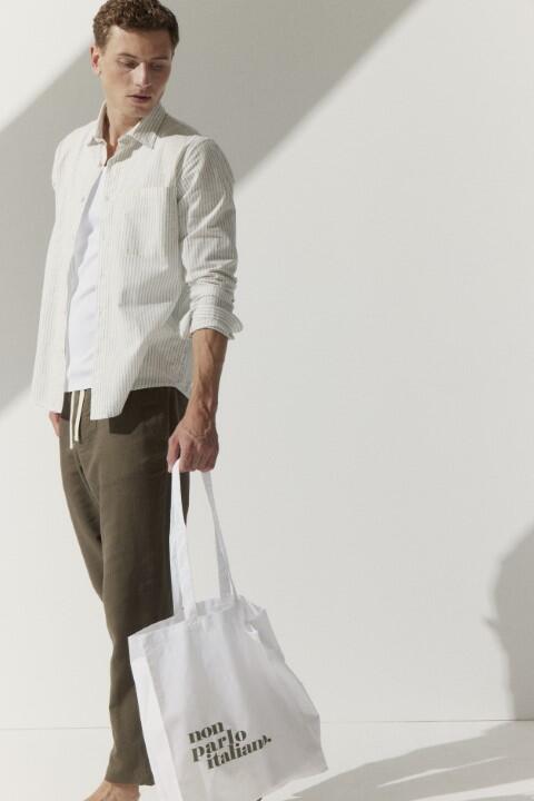 BASEFIELD - He.-Freizeithemd 1/1 white-moss green - Gr. - L von BASEFIELD