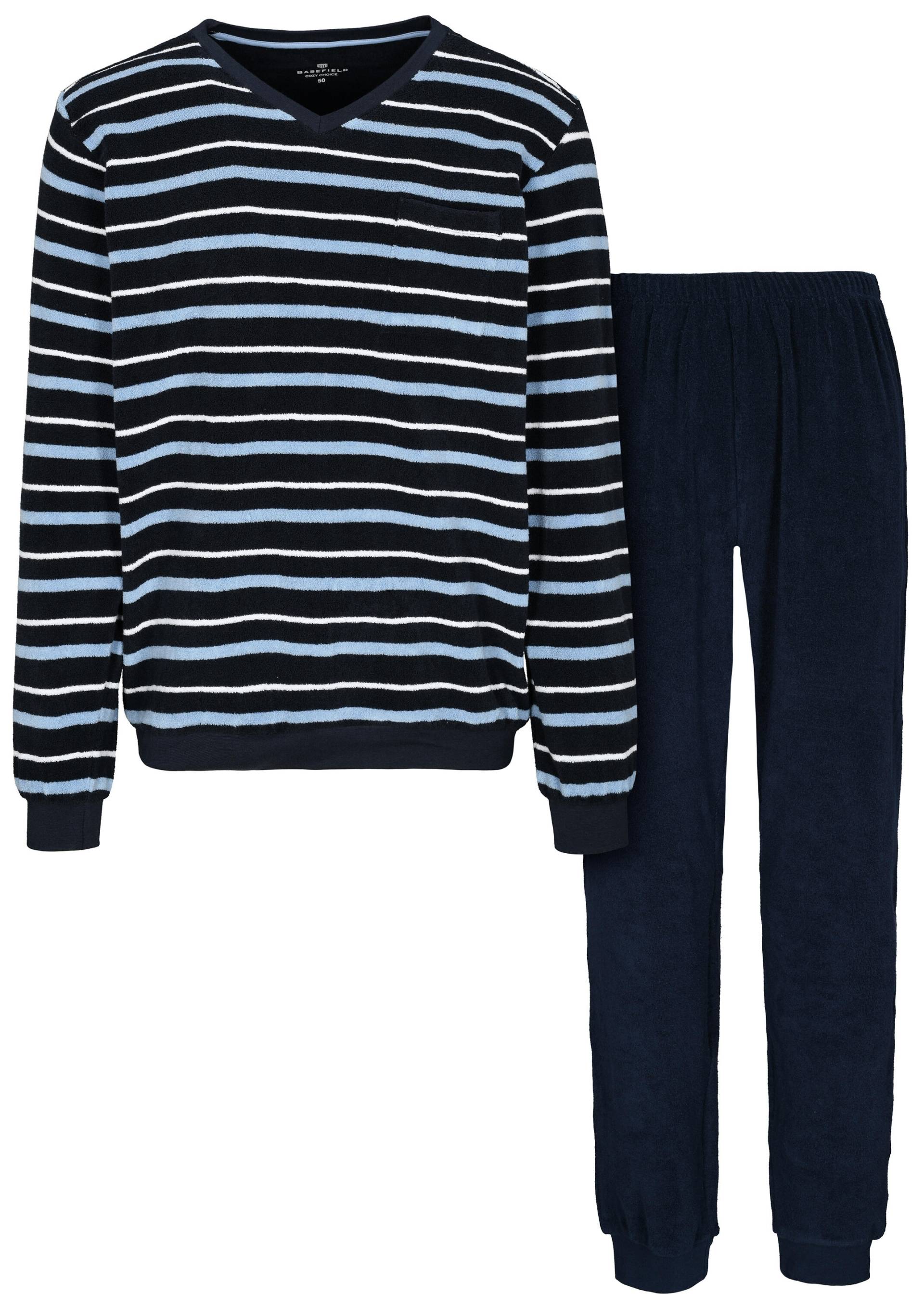 BASEFIELD - He.-Pyjama Frottee ink stripe - Gr. - L von BASEFIELD