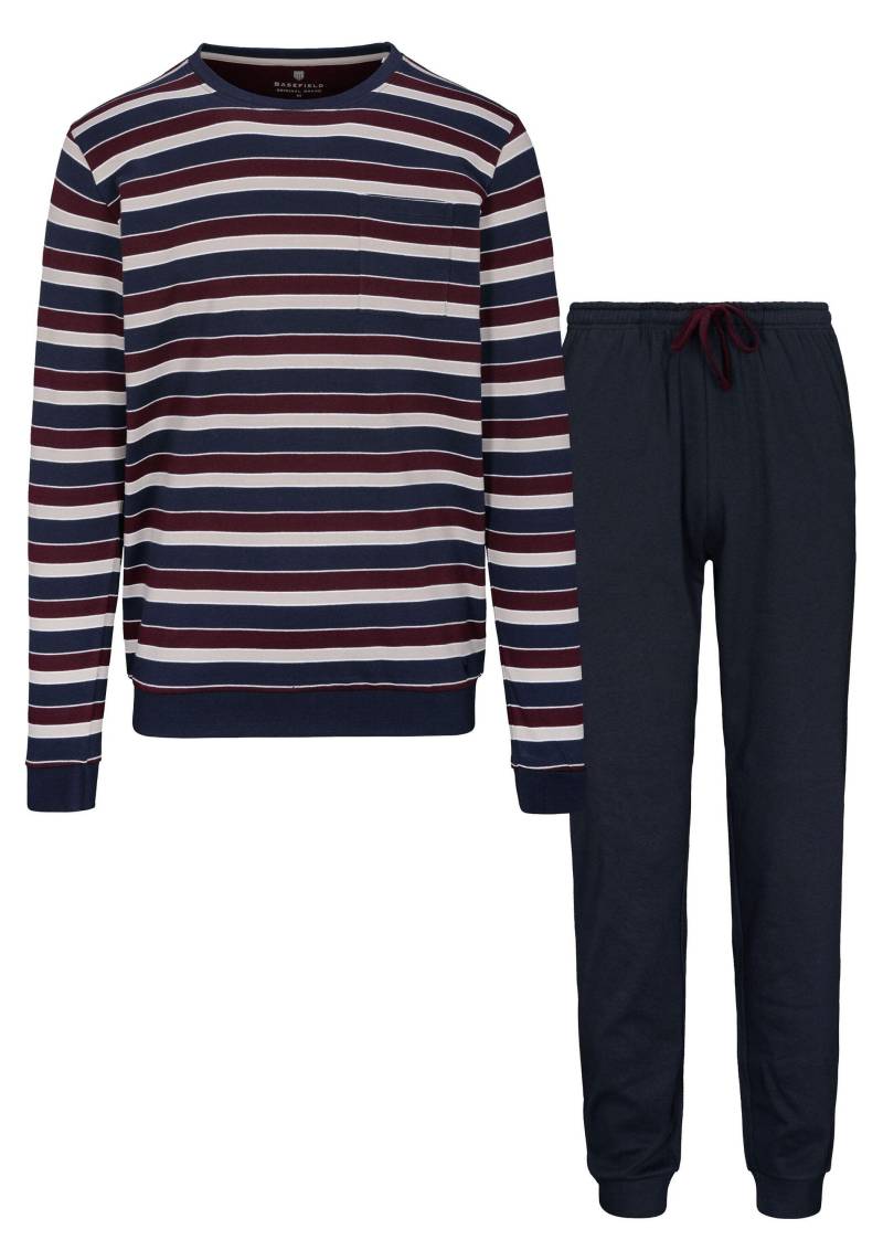 BASEFIELD - He.-Pyjama Interlock ink/wine/beige - Gr. - 5XL von BASEFIELD