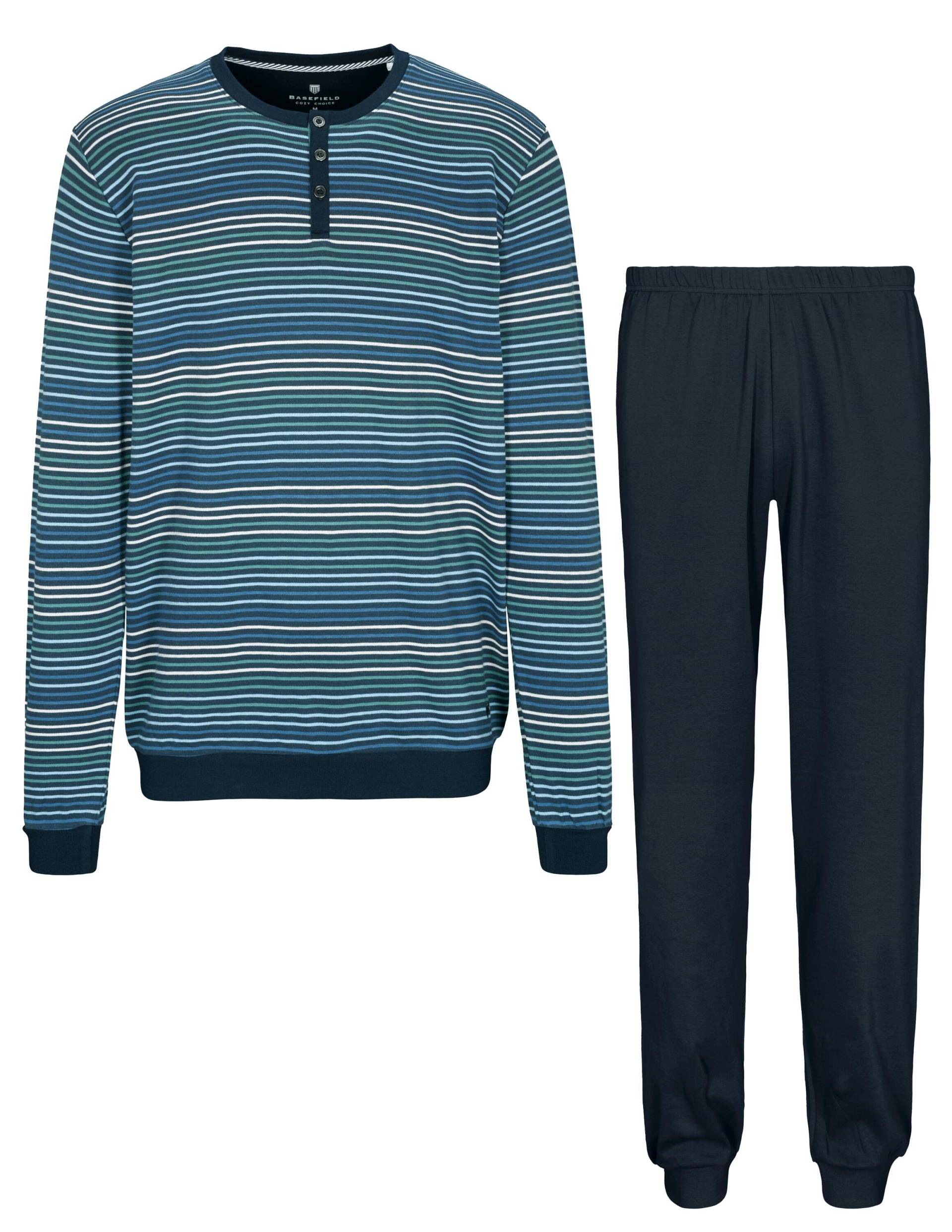 BASEFIELD - He.-Pyjama Interlock teal/ink stripe - Gr. - 60 von BASEFIELD