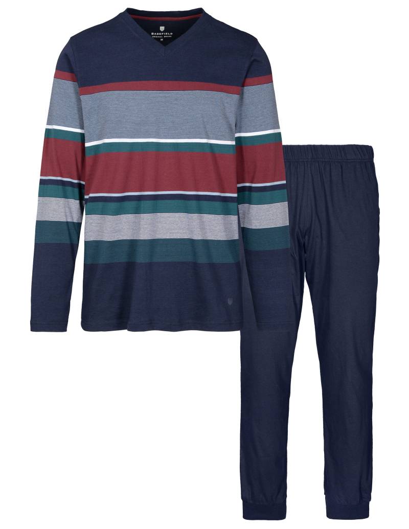 BASEFIELD - He.-Pyjama Ringel denim/dark blue - Gr. - 5XL von BASEFIELD