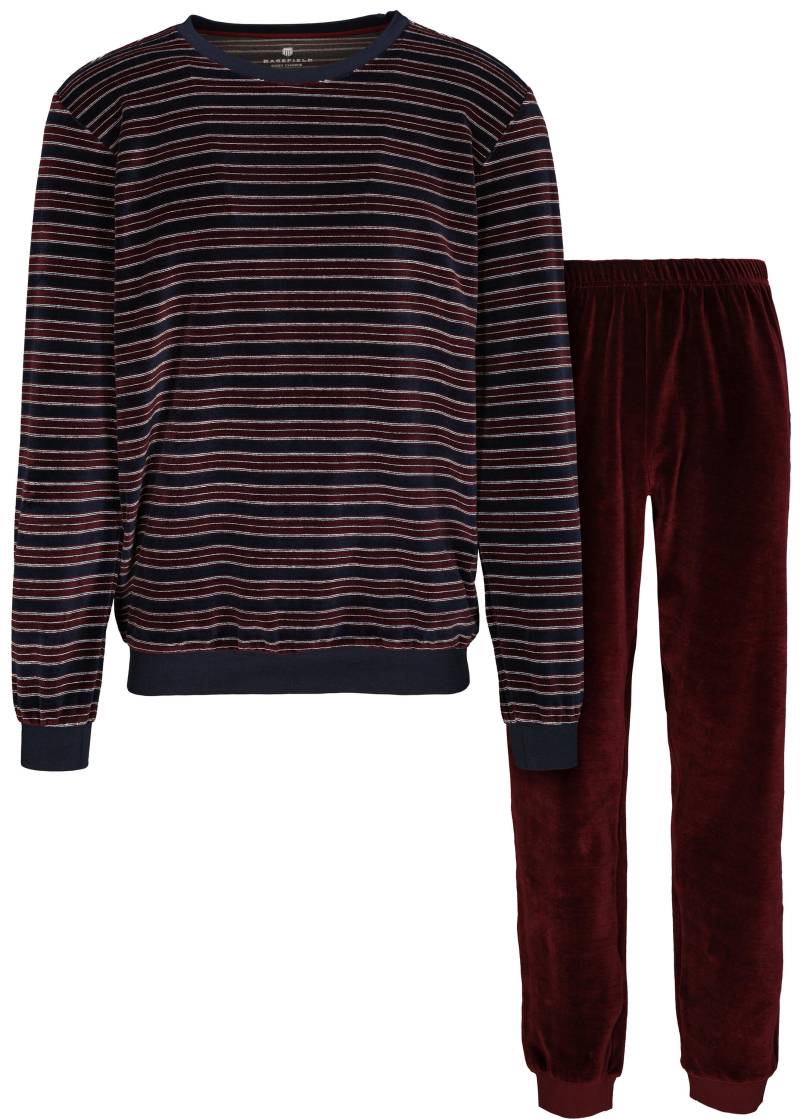 BASEFIELD - He.-Pyjama Velours merlot stripe - Gr. - 110 von BASEFIELD