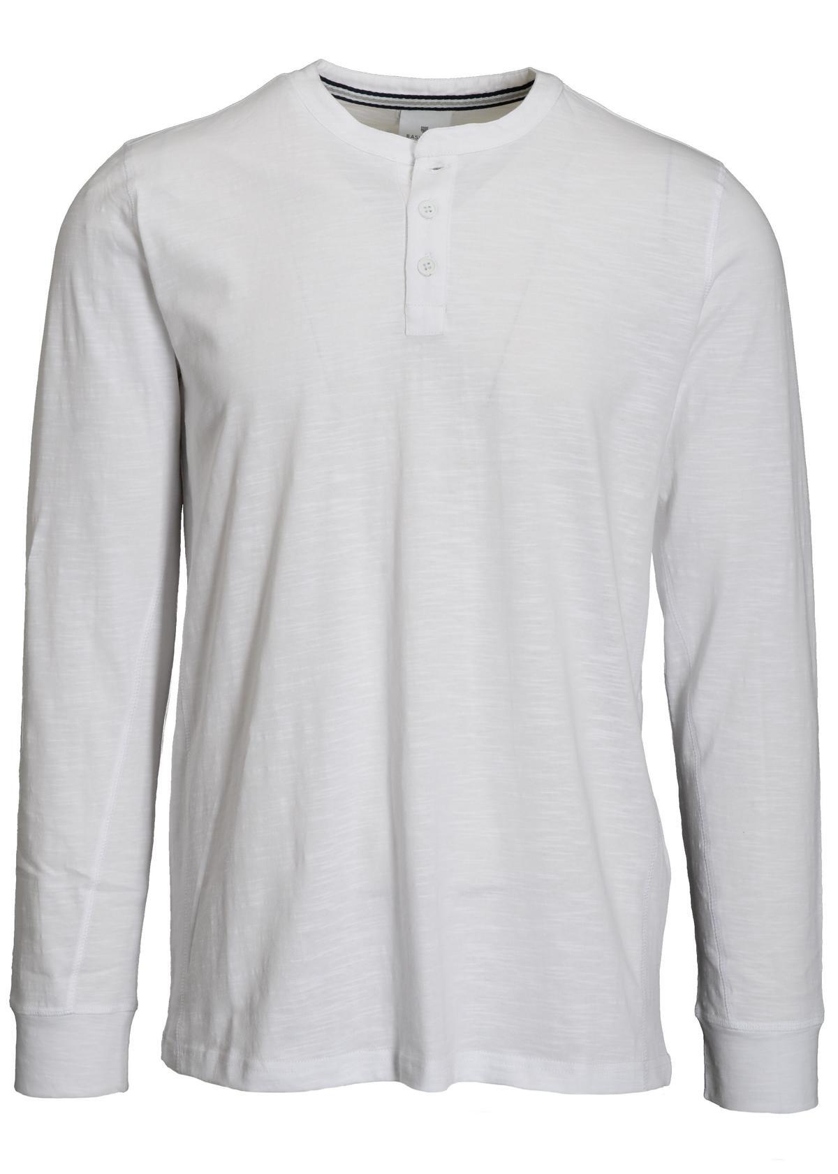 BASEFIELD - Henley Shirt 1/1 Arm white - Gr. - 3XL von BASEFIELD