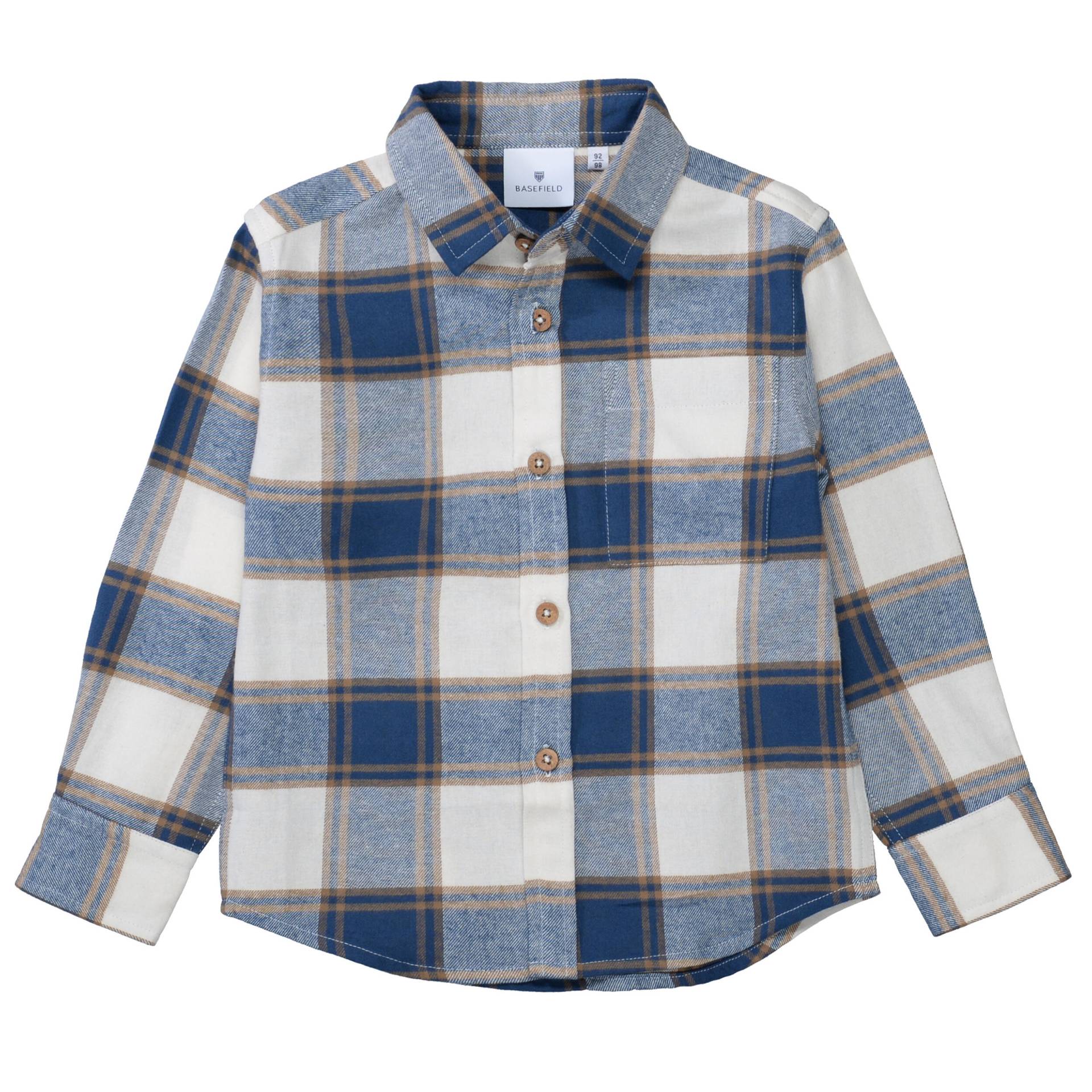 BASEFIELD - Kn.-Hemd denim blue check von BASEFIELD