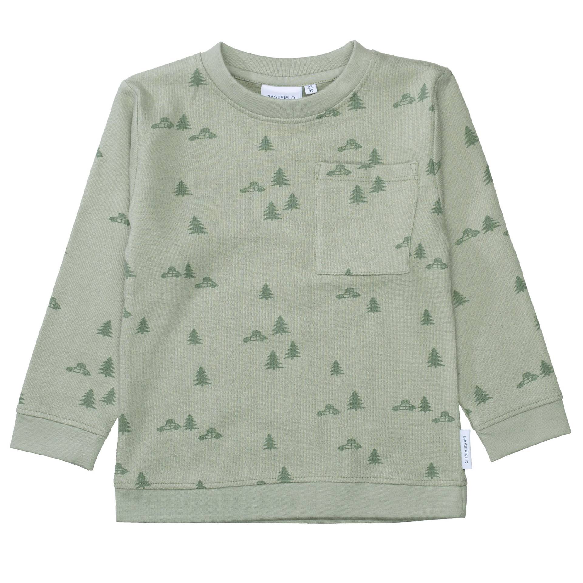 BASEFIELD - Kn.-Sweatshirt soft khaki aop von BASEFIELD