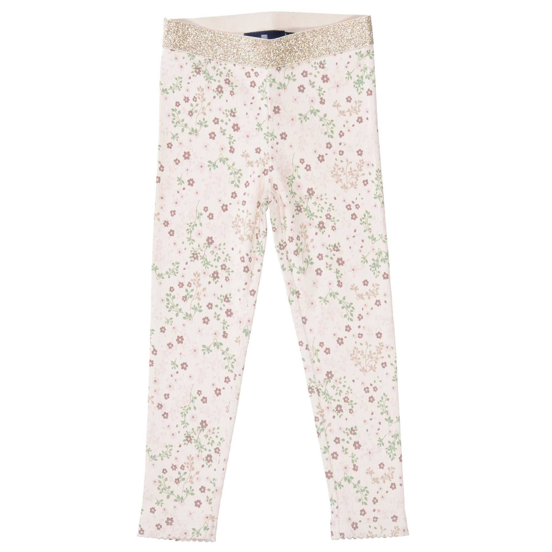 BASEFIELD - Md.-Rib Leggings pearl beige aop von BASEFIELD