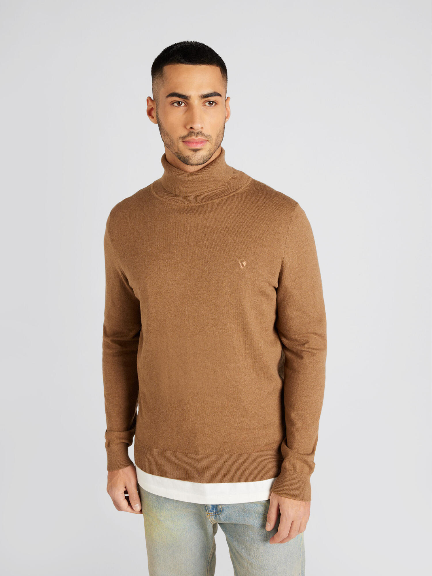 BASEFIELD - NOS Rollkragen Pullover earth brown melange - Gr. - XXL von BASEFIELD