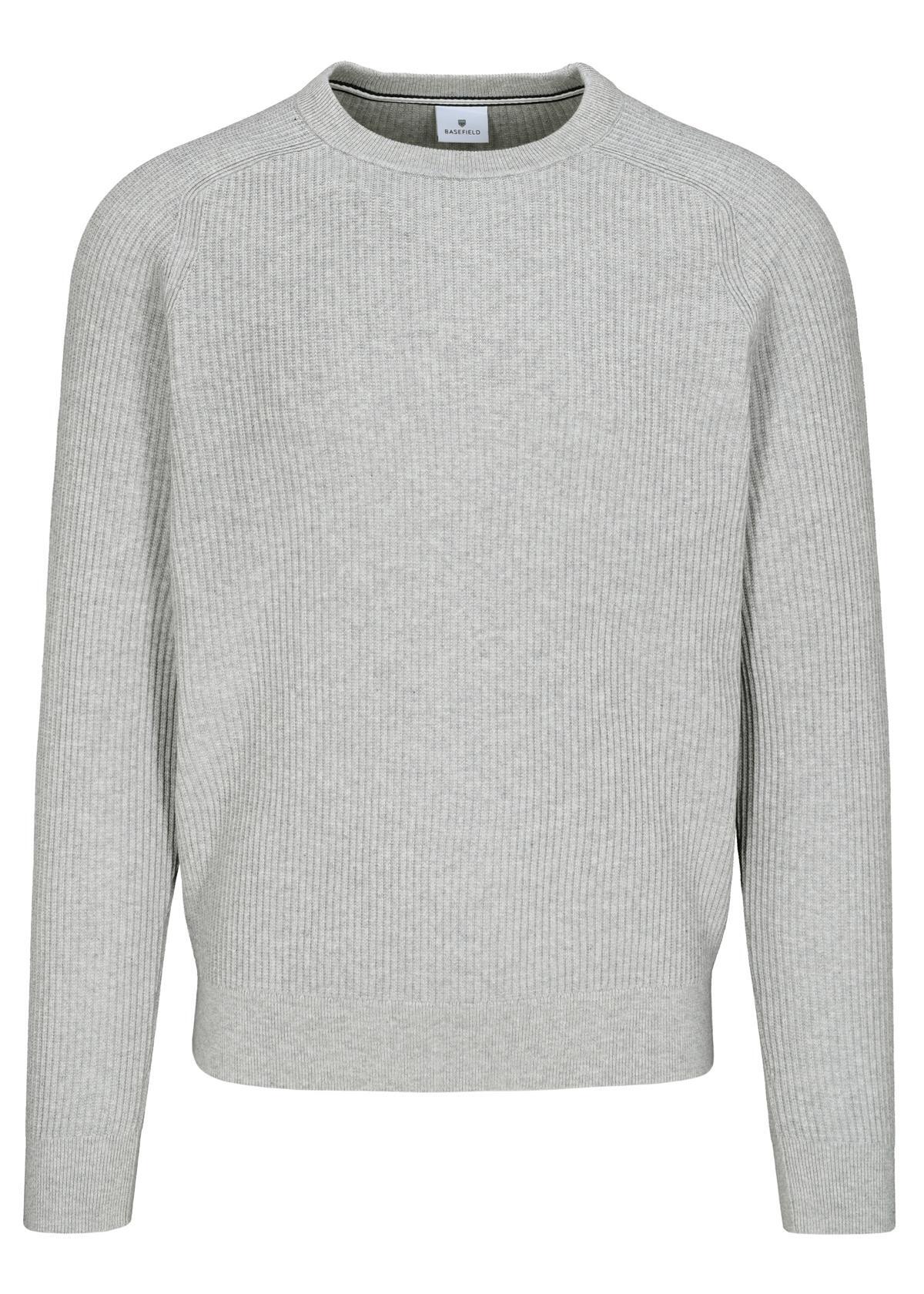 BASEFIELD - NOS Rundhals Pullover light grey mel. - Gr. - XL von BASEFIELD