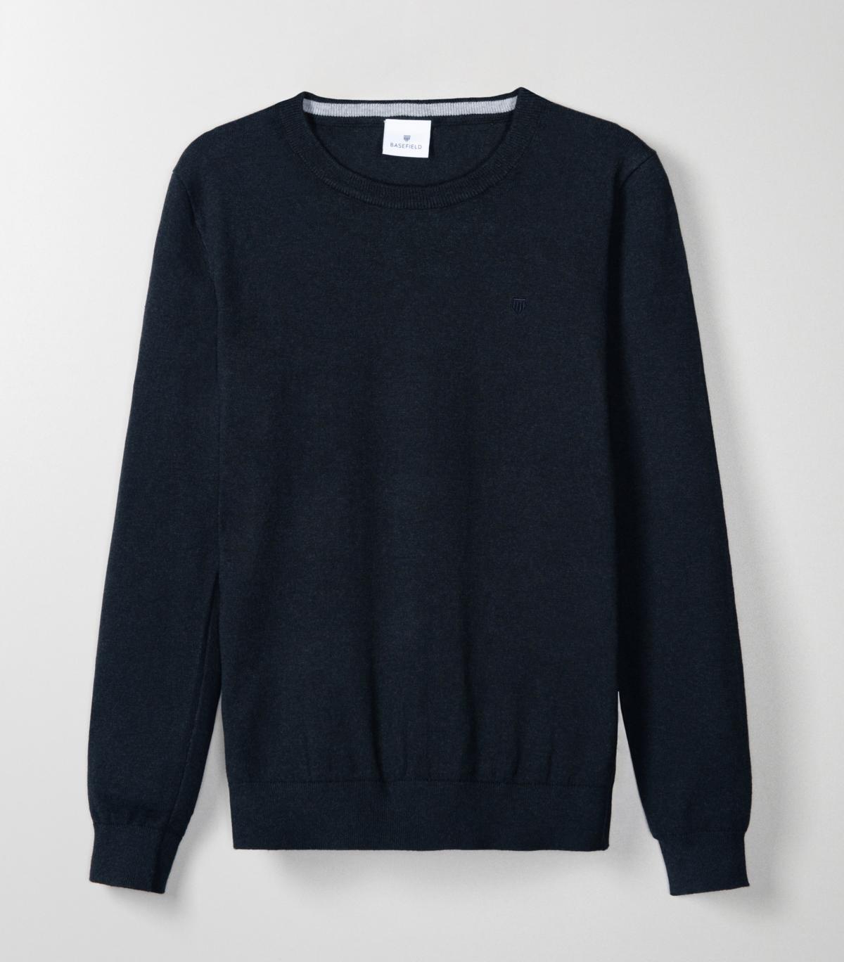 BASEFIELD - NOS Rundhals Pullover night blue - Gr. - XXL von BASEFIELD